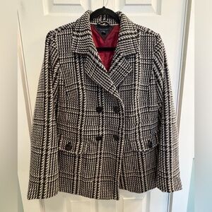 Tommy Hilfiger Black and White Pea Coat